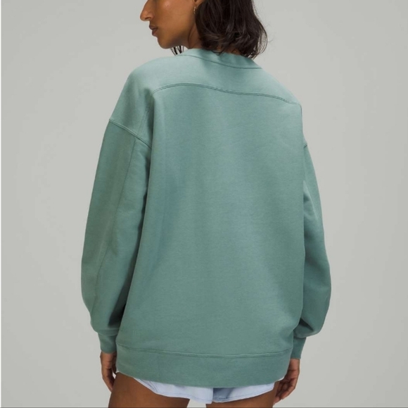 Lululemon Perfectly Oversized Crew in Tidewater Teal Cotton/terry - Picture 2 of 8